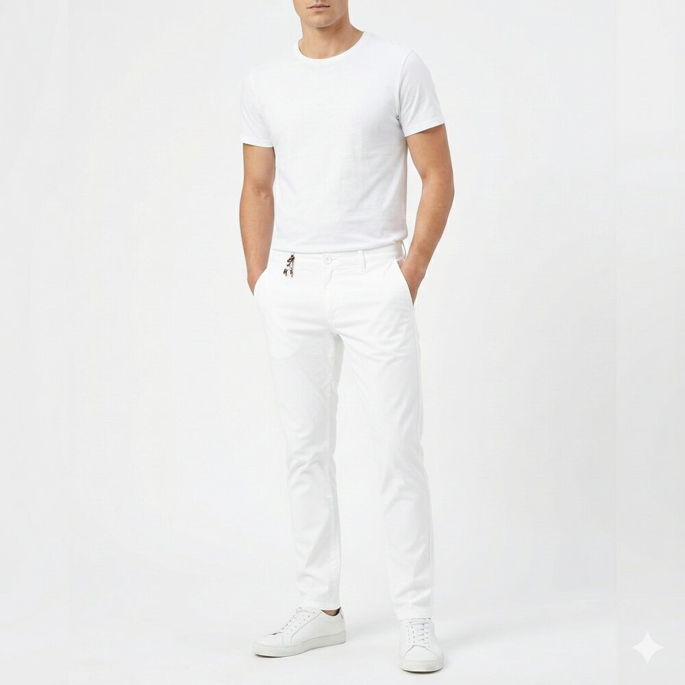Zara Men's Light Beige Skinny Fit Chinos Pants